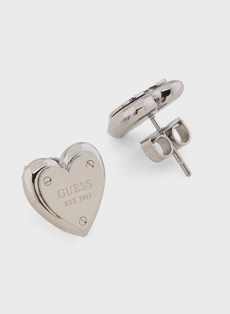 جس Ladies ER 12MM HEART LOCK STUDS