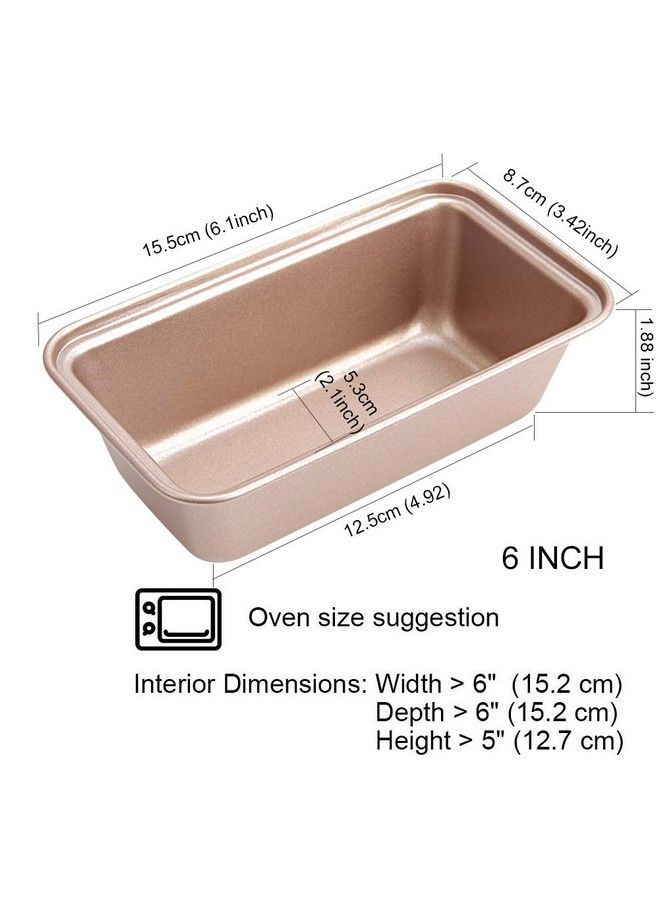 chefmade قوالب خبز صغيرة غير لاصقة لخبز الخبز قوالب خبز صغيرة مستطيلة مقاس 6 بوصات قوالب كعك غير لاصقة أدوات خبز للفرن قالب خبز الموز قالب كعك اللحم مجموعة من 4 قطع - Image 4