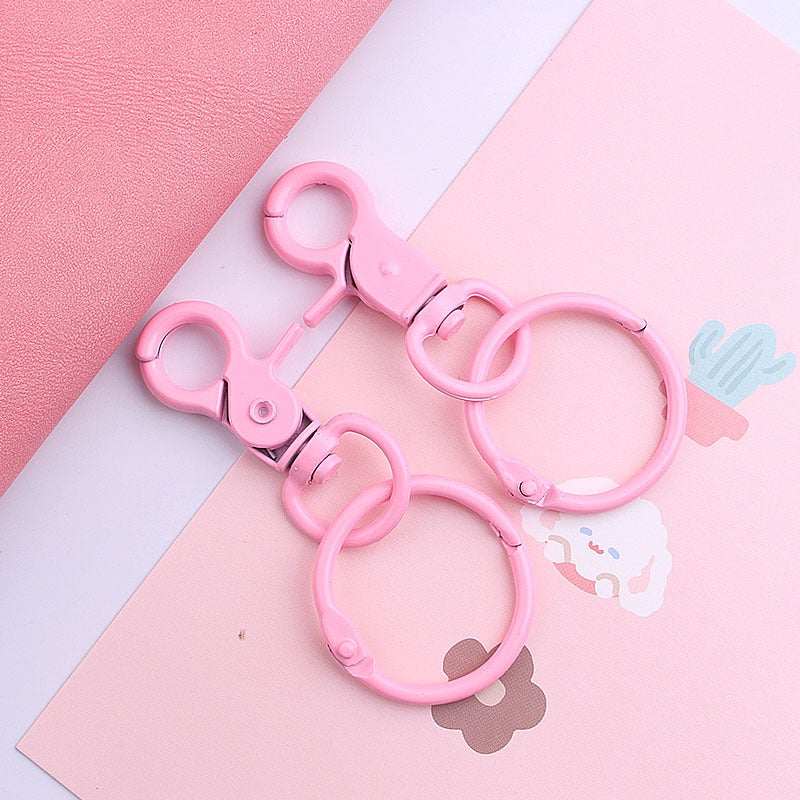 Colorful Painted Keychain Clasp Jewelry Pink 