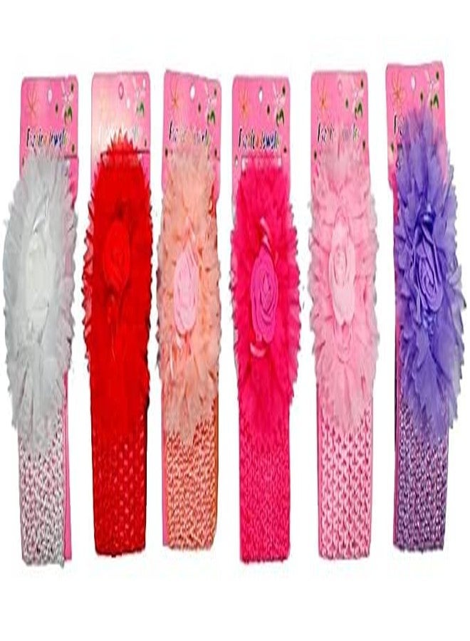 SMART VILLA TRADERS premium Designer Soft Flower Bow hairband Headband Hair Accessories for Baby Girls (Set Of 2) - Image 1