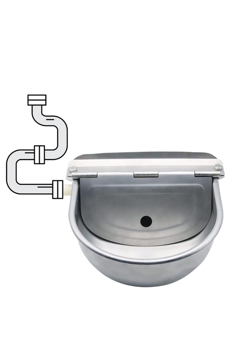 وعاء شراب أوتوماتيكي من الفولاذ المقاوم للصدأ لأغنام الماعز والحصان والأبقار (سعة 4 لتر) - Image 4