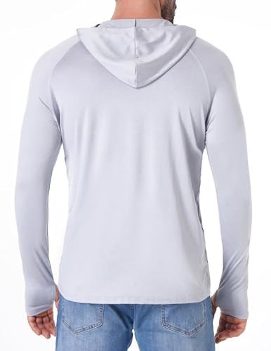 OYGSieg Men's Athletic Hoodies Long Sleeve Fishing Shirts for Men UPF SPF UV Sun Protection Shirts Lightweight Rash Guards XL - Image 4