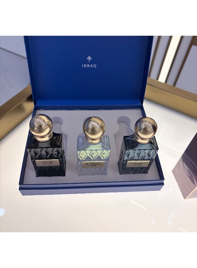 Ibraq Diamond Collection  Blue Wish 2 75 ml *3 perfume : Blue Diamond Aqua , Black Diamond Incense , Sapphire Leather - Image 3
