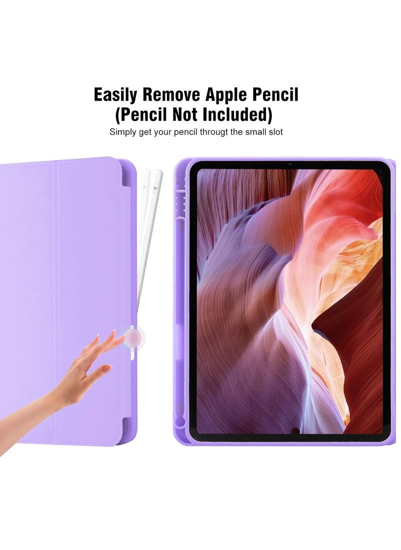 Raxoom iPad 10th Generation Case 2022 with Pencil Holder - Soft TPU Back Protective Smart Trifold Stand Cover for iPad 10.9 Inch (10th Gen), Auto Wake/Sleep - Purple - Image 2