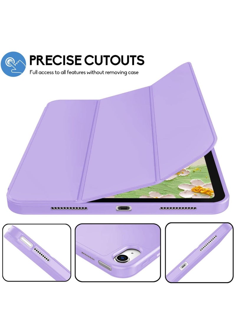 Raxoom iPad 10th Generation Case 2022 with Pencil Holder - Soft TPU Back Protective Smart Trifold Stand Cover for iPad 10.9 Inch (10th Gen), Auto Wake/Sleep - Purple - Image 5