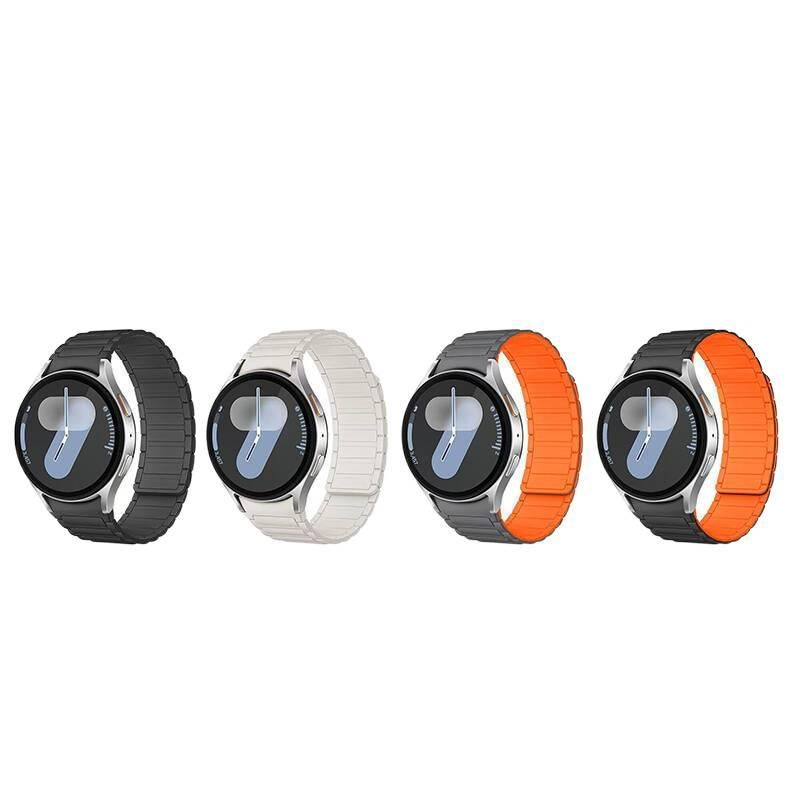 سوار ساعة ذكية رياضي من السيليكون متوافق مع Samsung Galaxy Watch 7 بملاءمة قابلة للتعديل وحزام ناعم للاستبدال اليومي باللون Starlight قابل للتعديل للاستخدام الشخصي للعائلة - Image 2