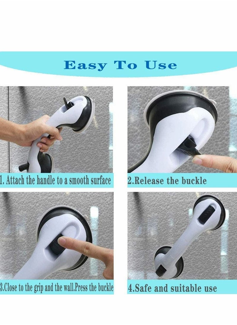 2 Pack Suction Grab, Cup Anti-Slip Grip Safety Strong Handle for Bathroom Shower Tub Assist