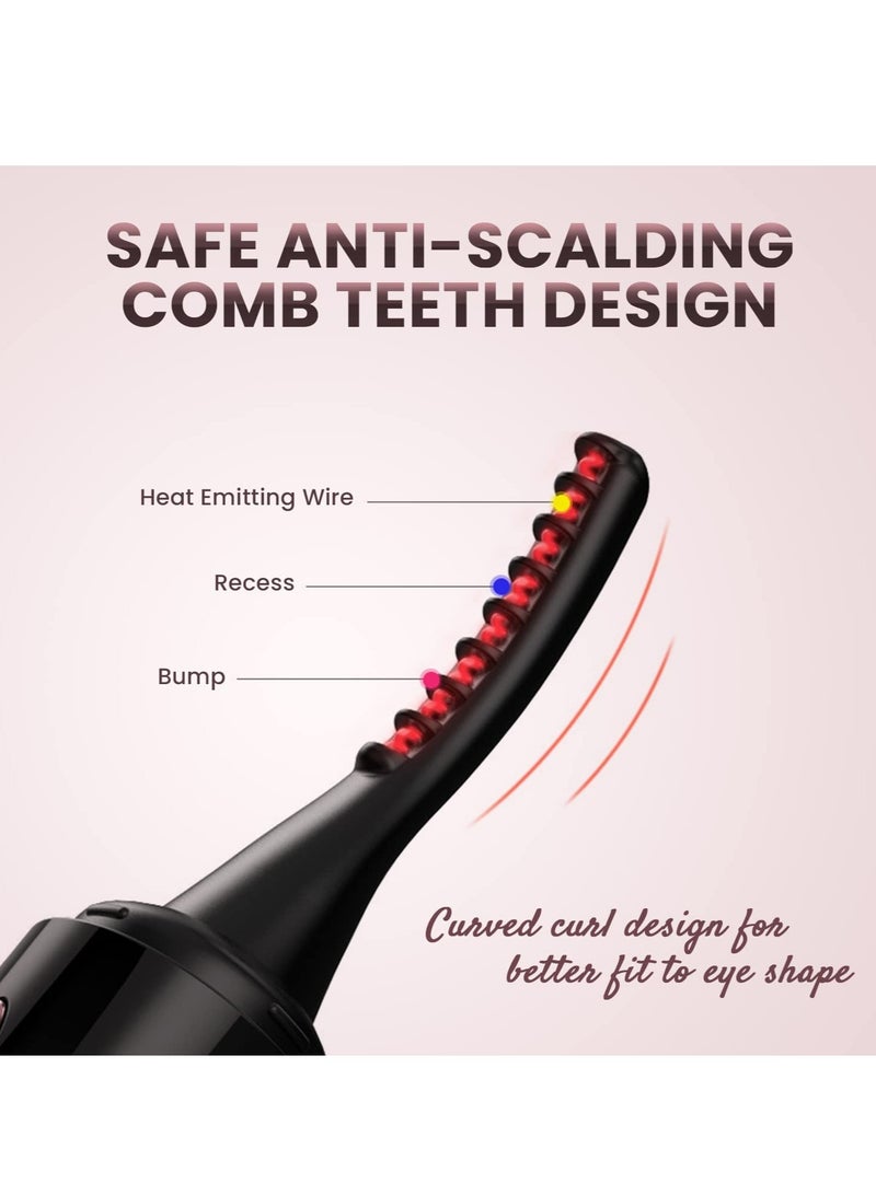 Excefore Heated Eyelash Curlers USB Rechargeable Electric Eyelash Curler with 4 Heating Modes Heated Lash Curler for Eyelash Curling Eye Lashes Tool for Women - Image 2