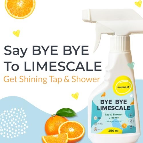 Awenest BYE BYE LIMESCALE Tap & Shower Cleaner | Orange Power | Tough Limescale Remover for Taps, Showers, Tiles, Electric Kettle | Sulphate-free | Ammonia-free | Non-toxic - Image 2