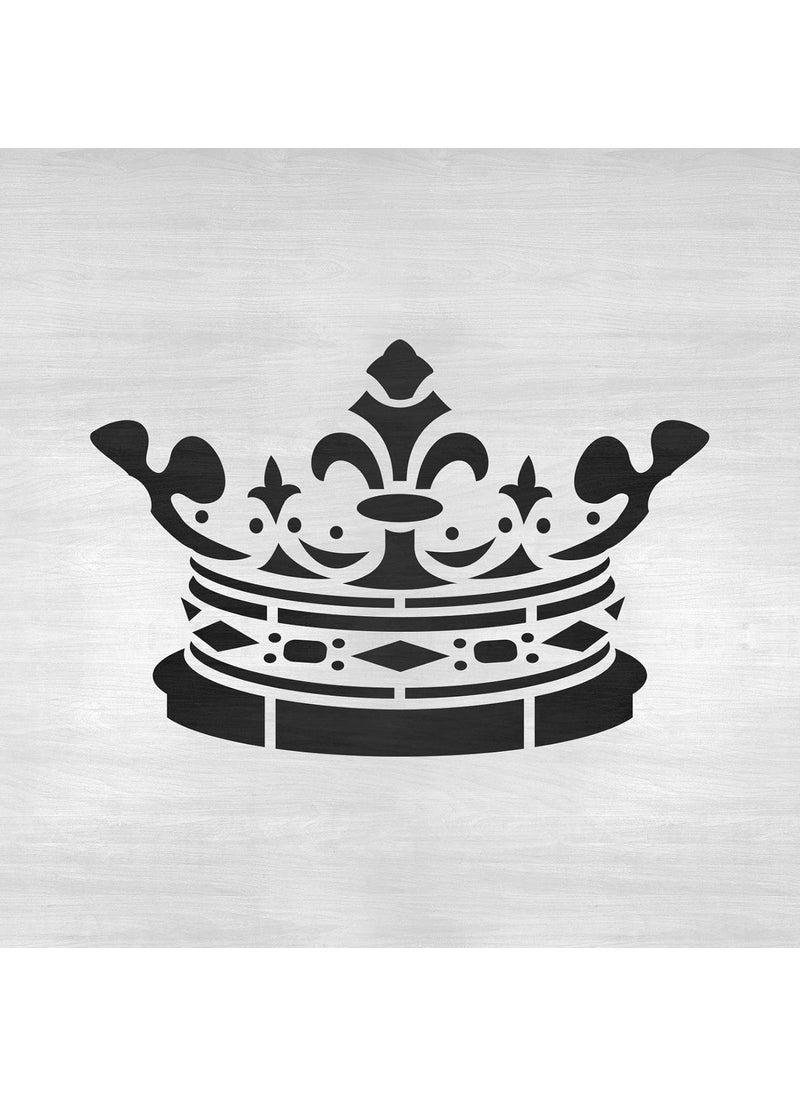 ivana's - Ivana's King Crown Stencil - Reusable Stencils for Painting - Create DIY King Crown Crafts and Projects Size - (12 x 12 inch) - Image 1