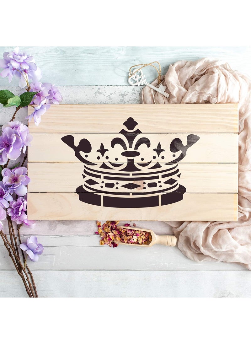 ivana's - Ivana's King Crown Stencil - Reusable Stencils for Painting - Create DIY King Crown Crafts and Projects Size - (12 x 12 inch) - Image 1