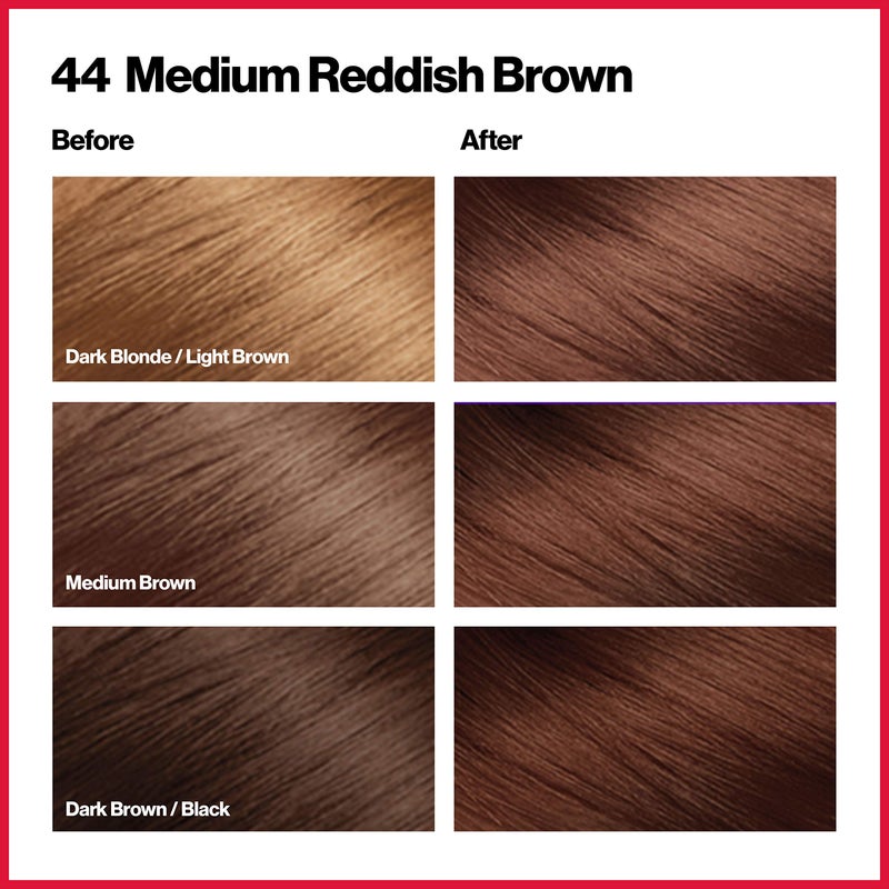 Revlon Colorsilk Beautiful Color, Permanent Hair Dye with Keratin, 100% Gray Coverage, Ammonia Free, 44 Medium Reddish Brown - Image 2