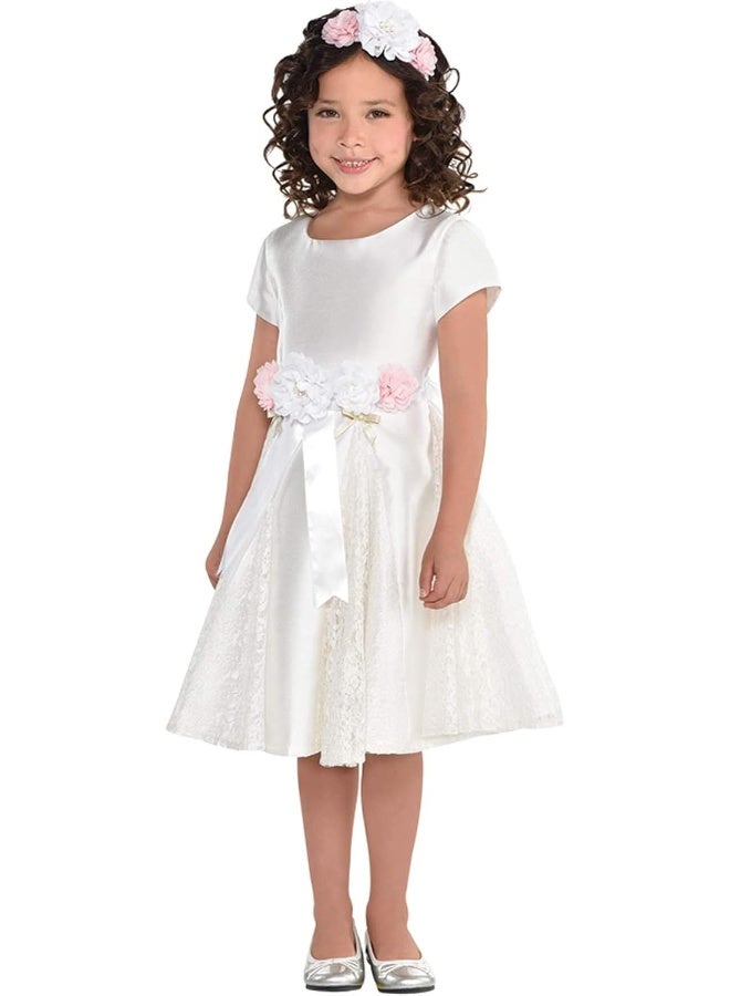 amscan Flower Girl Sash and Headband Kit with Flower Design, Pack of 1