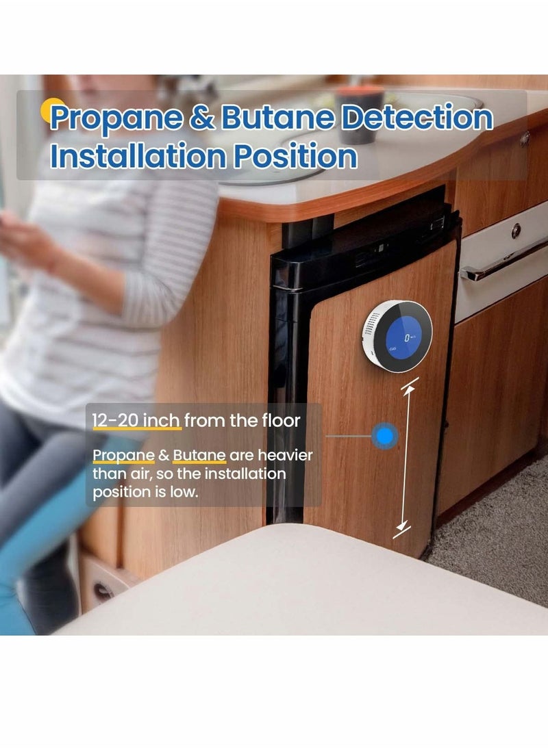 Y&D - Natural Gas Detector for Home, Propane Methane Kitchen Camper RVs Garage with Accuracy Digital Display, Alarm Sound, Power Cord - Upgraded LNG LPG Leak - Image 1