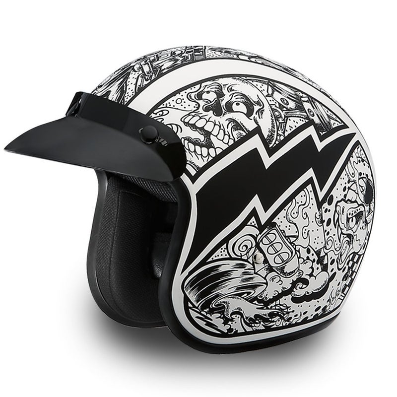 Daytona Helmets 34 Shell Open Face Motorcycle Helmet DOT Approved Lightweight Comfortable Vintage Design for Scooter Cruiser Street Bikes Adjustable Fit Enhanced Ventilation Clear Visor - Image 3