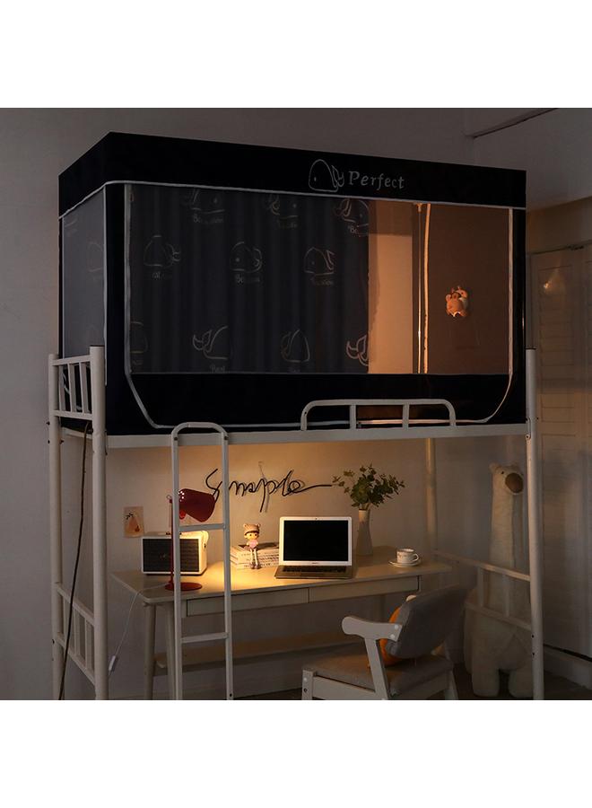 Bluejw Cross-border Mosquito Net Student Dormitory Upper And Lower Bent Curtain Integrated Shading Mosquito Net Dust-proof Top Fabric Household Zipper Square Net - Image 1