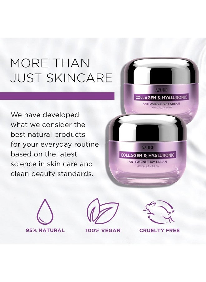 Azure Cosmetics Azure Hyaluronic Acid & Collagen Day/Night Cream Value Set Renewing Toning & Hydrating Face Moisturizer Reduces Wrinkles Fine Lines Vegan Skin Care Made In Korea 2X 50Ml / 1.69 Fl Oz - Image 4
