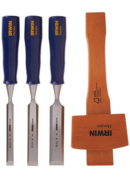 IRWIN IRWIN Chisel Set for Woodworking with Mallet, 4-Piece (1788114)  - Image 3