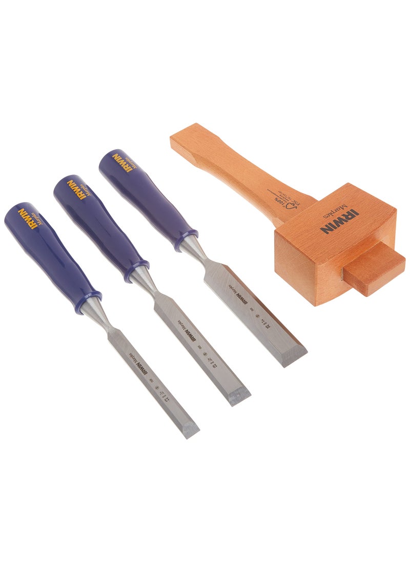 IRWIN IRWIN Chisel Set for Woodworking with Mallet, 4-Piece (1788114)  - Image 2
