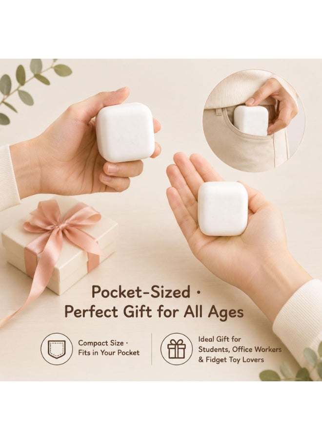 Tofu Seal Squishy Slow Rise Stress Cube Toy - Soft White Fidget Block for Anxiety Relief - Image 4
