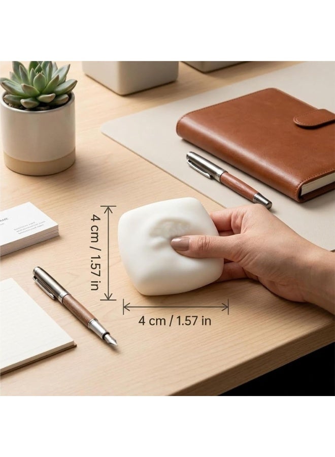 Tofu Seal Squishy Slow Rise Stress Cube Toy - Soft White Fidget Block for Anxiety Relief - Image 5