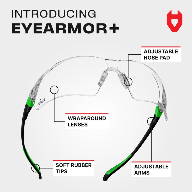 NoCry Clear Safety Glasses for Men and Women with Anti-Fog and Scratch Resistant Wrap Around Lenses, Adjustable Temples and Nose Pads — ANSI Z87 Certified Protective Eyewear with 100% UV Shielding - Image 2