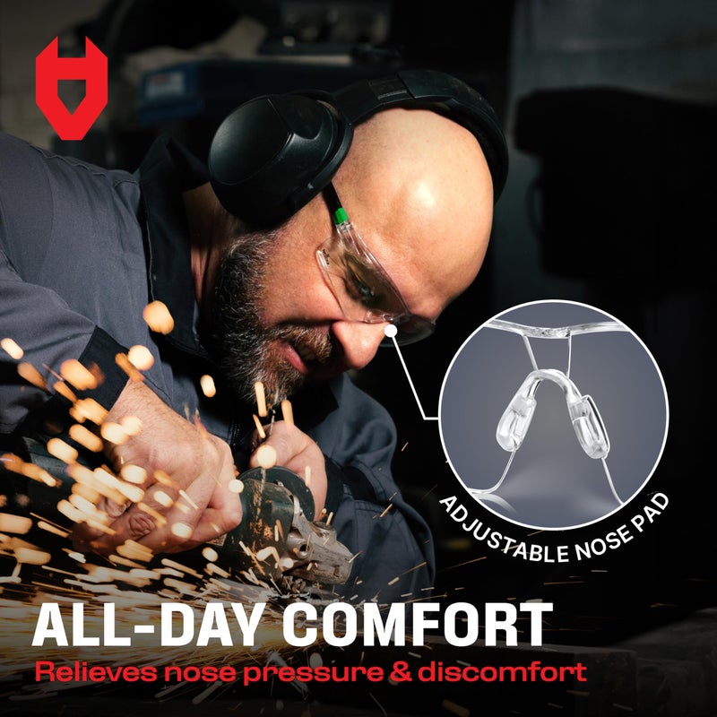 NoCry Clear Safety Glasses for Men and Women with Anti-Fog and Scratch Resistant Wrap Around Lenses, Adjustable Temples and Nose Pads — ANSI Z87 Certified Protective Eyewear with 100% UV Shielding - Image 3