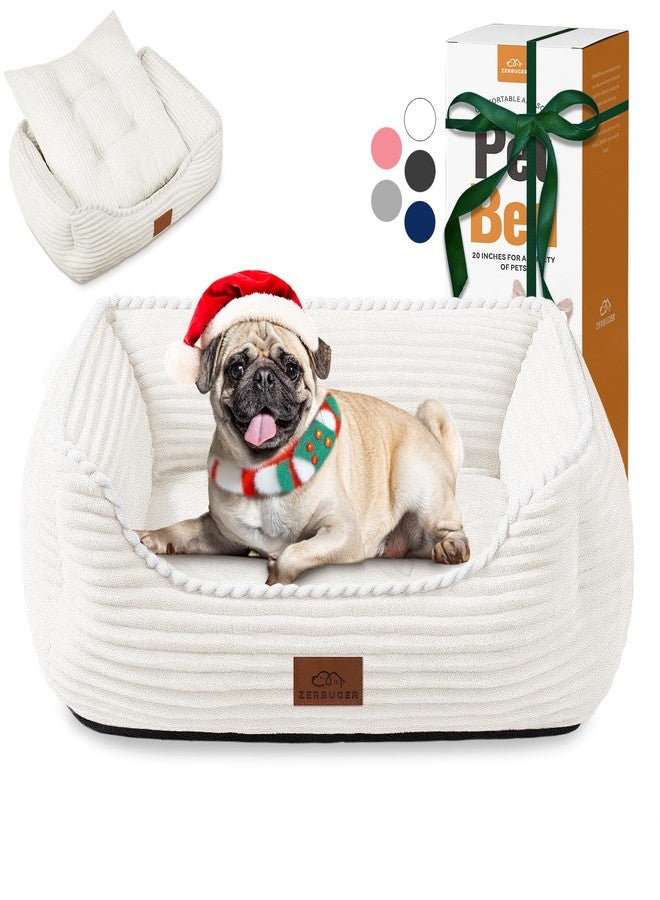 Zerbuger Orthopedic Dog Bed for Medium Dogs,Dog Sofa Beds Supportive Foam Pet Couch Bed with Removable Washable Mat and Nonskid Bottom (Medium, Cream) - Image 1