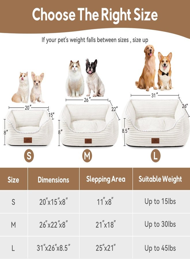 Zerbuger Orthopedic Dog Bed for Medium Dogs,Dog Sofa Beds Supportive Foam Pet Couch Bed with Removable Washable Mat and Nonskid Bottom (Medium, Cream) - Image 2