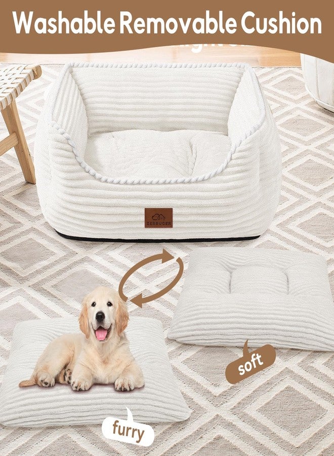 Zerbuger Orthopedic Dog Bed for Medium Dogs,Dog Sofa Beds Supportive Foam Pet Couch Bed with Removable Washable Mat and Nonskid Bottom (Medium, Cream) - Image 5