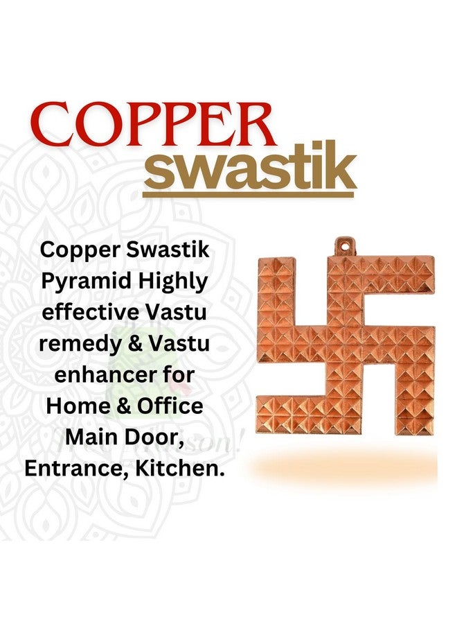 TREE MAISON CORONATING HOMES TREE MAISON CORONATING HOMES Copper Swastik (卐) Sathiya Wall Hanging Yantra | 3 Inch | Vastu Door Hanging for Good Luck & Auspicious Energy | Decorative Home Decor Symbol for Positive Vibes  - Image 3