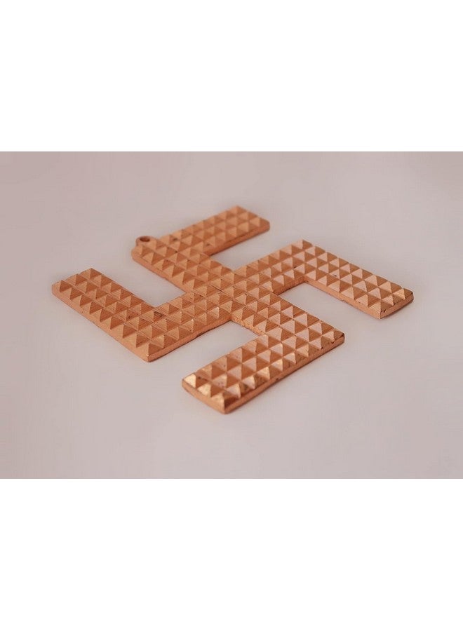 TREE MAISON CORONATING HOMES TREE MAISON CORONATING HOMES Copper Swastik (卐) Sathiya Wall Hanging Yantra | 3 Inch | Vastu Door Hanging for Good Luck & Auspicious Energy | Decorative Home Decor Symbol for Positive Vibes  - Image 4