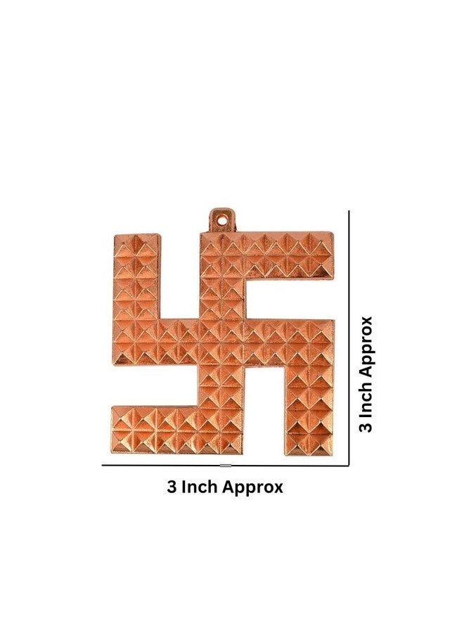 TREE MAISON CORONATING HOMES TREE MAISON CORONATING HOMES Copper Swastik (卐) Sathiya Wall Hanging Yantra | 3 Inch | Vastu Door Hanging for Good Luck & Auspicious Energy | Decorative Home Decor Symbol for Positive Vibes  - Image 2