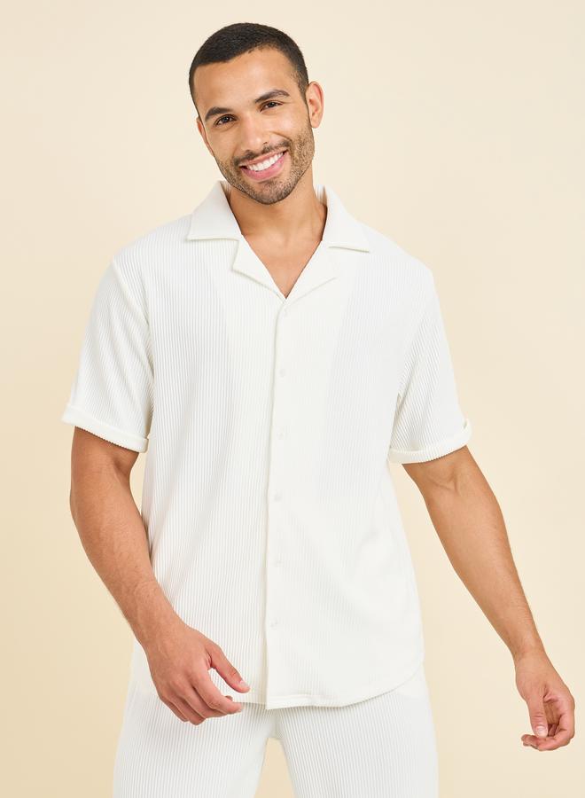 Styli Styli Textured Ribbed Knit Relaxed Fit Shirt and Pant Co-Ords - Image 2