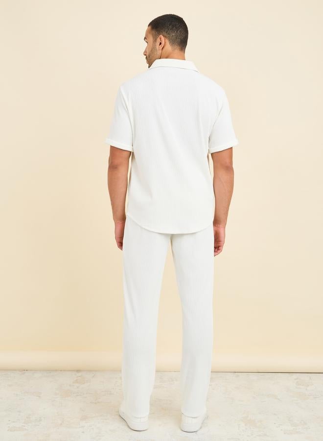 Styli Styli Textured Ribbed Knit Relaxed Fit Shirt and Pant Co-Ords - Image 4