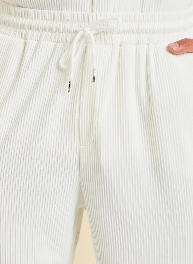 Styli Styli Textured Ribbed Knit Relaxed Fit Shirt and Pant Co-Ords