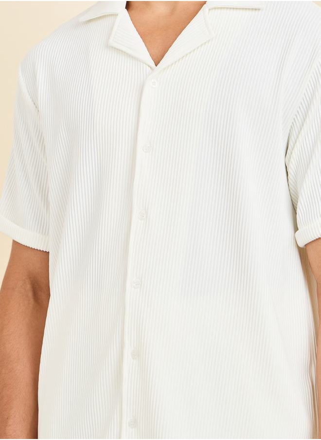 Styli - Textured Rib Knit Relaxed Fit Shirt & Pant Co-Ord Set - Image 1