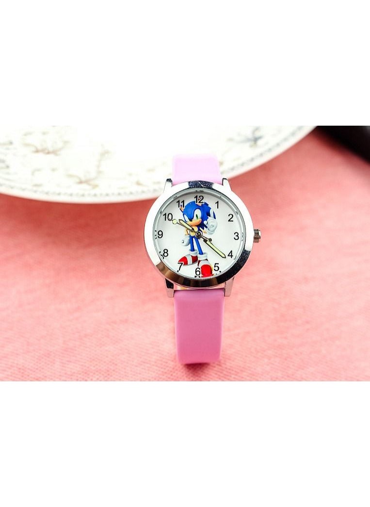 JUNYOUK - Sonic Hedgehog Kids Analog Watch for Girls Boys Waterproof Learning Time Wrist Watch Easy to Read Time Wrist Watches for Kids - Image 1