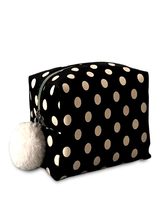 تبختر حقيبة أدوات تجميل نسائية من ستروت، حقيبة مكياج، حقيبة مستحضرات تجميل مقاومة للماء، حقيبة مكياج، طقم منظم للسفر (أسود) - Image 1