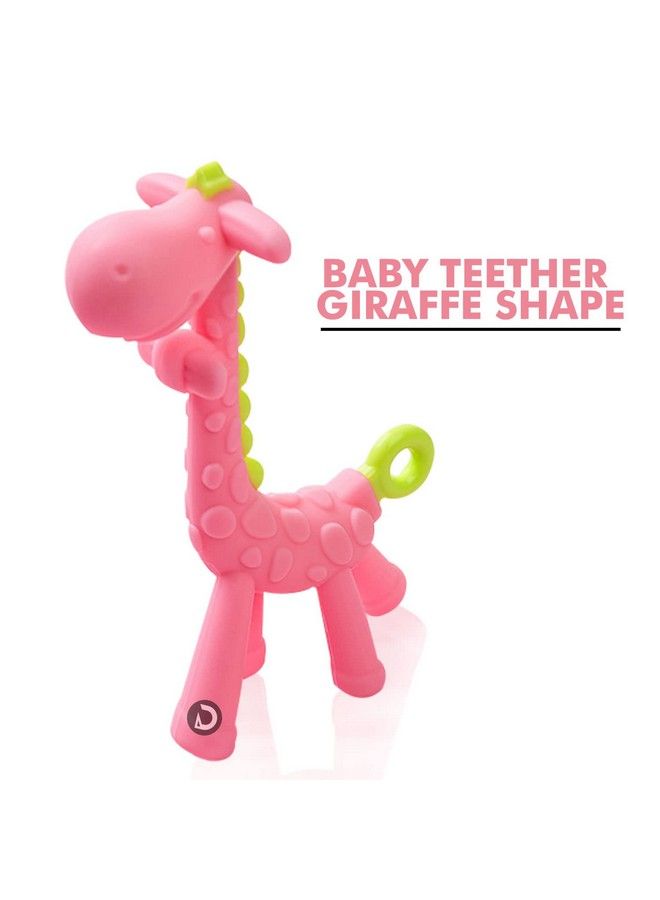 DaKos Teether Soother For New Born Teether And Soother For Baby Baby Mitten Teether Baby Chew Toys For Sucking Needs Sensory Teether Toy (Animal Shaped Giraffe Pink) - Image 3