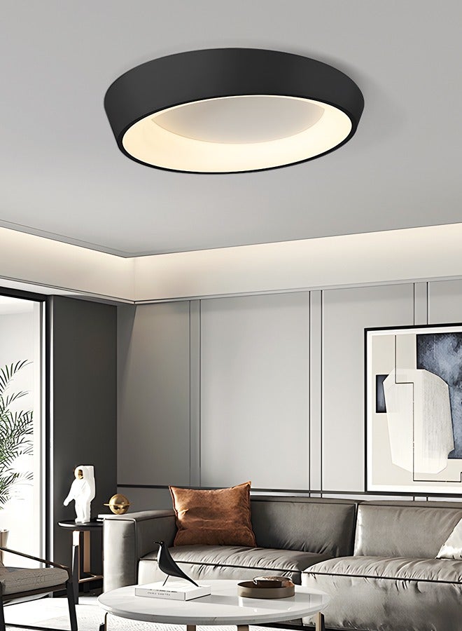 YATAI LIGHTING Modern  LED Ceiling Light, 17.7" Black Round Flush Mount, Adjustable 3000K-6000K Dimmable with Remote, High CRI Dust/Insect Proof Lamp for Bedroom, Living Room, Office, Library, Corridor (8-12m² Coverage),46W - Image 2