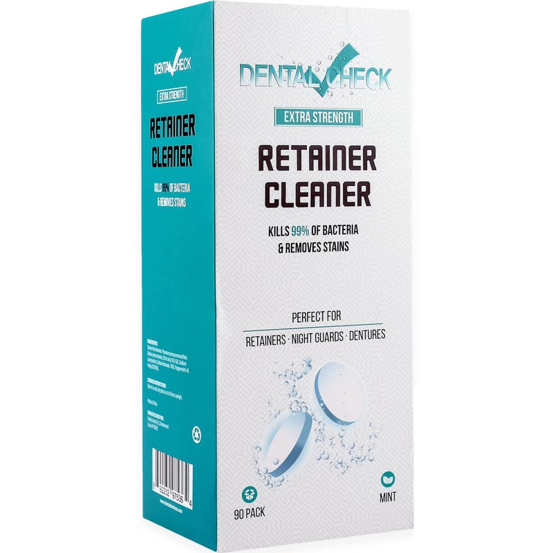 Retainer and Denture Cleaner 90 Tablets 3 Month Supply Cleaning Tablets Denture Cleaners Remove Bad Odors Plaque Stains From Night Guards Mouth Guards Dental Appliance 90 Pack