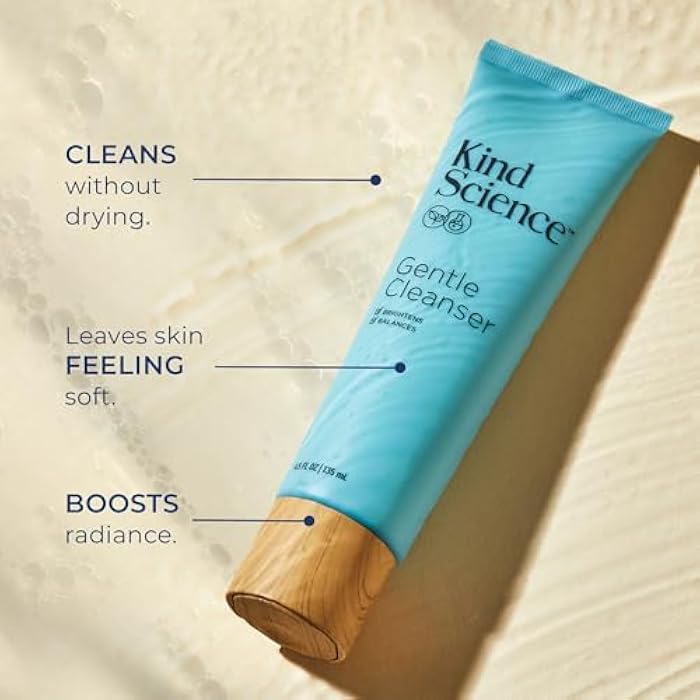 Kind Science Gentle Face Cleanser - Face Wash for Women & Makeup Remover with Vitamin C - Facial Cleanser for Dry Skin - Paraben, Dye & Fragrance Free, Cruelty Free, 4.5 fl oz - Image 3