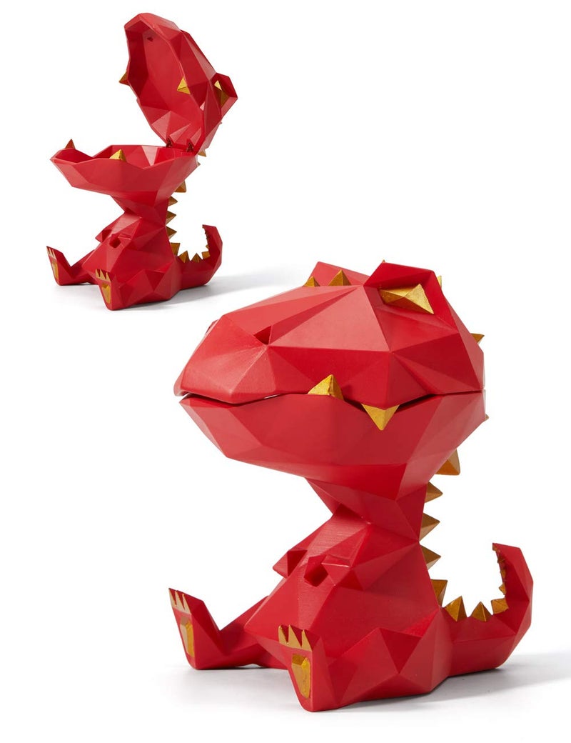 HAUCOZE HAUCOZE Dinosaur Statue Candy Dish Key Bowl Dino Gifts Sculpture Modern Home Decor Accessories Pop Arts Polyresin Cookie Jar Red 75 inch 