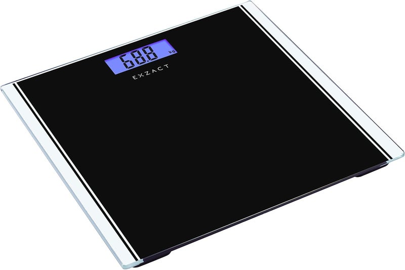 EXZACT Bathroom Scale Digital Electronic Body Scale Max150kg Switch between kgsstoneslbs High Precision Backlight LCD Display Black - Image 2