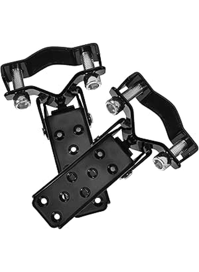 SUPVOX Motorcycle Folding Foot Pegs 2pcs Black Anti Slip Rear Set Pedal Replacement Universal - Image 1