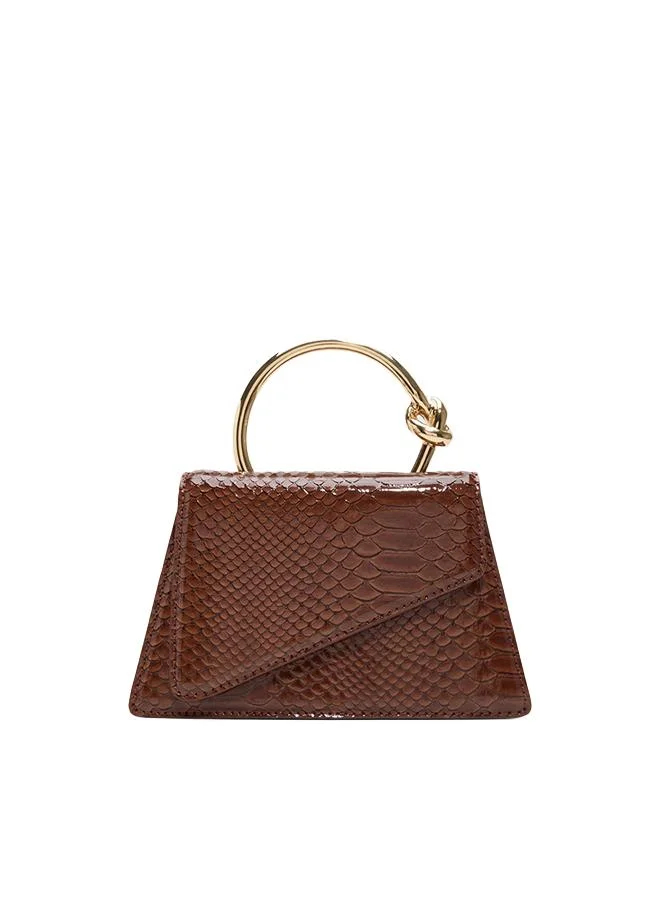 Aellax Ladies Brown Top Handle Bag
