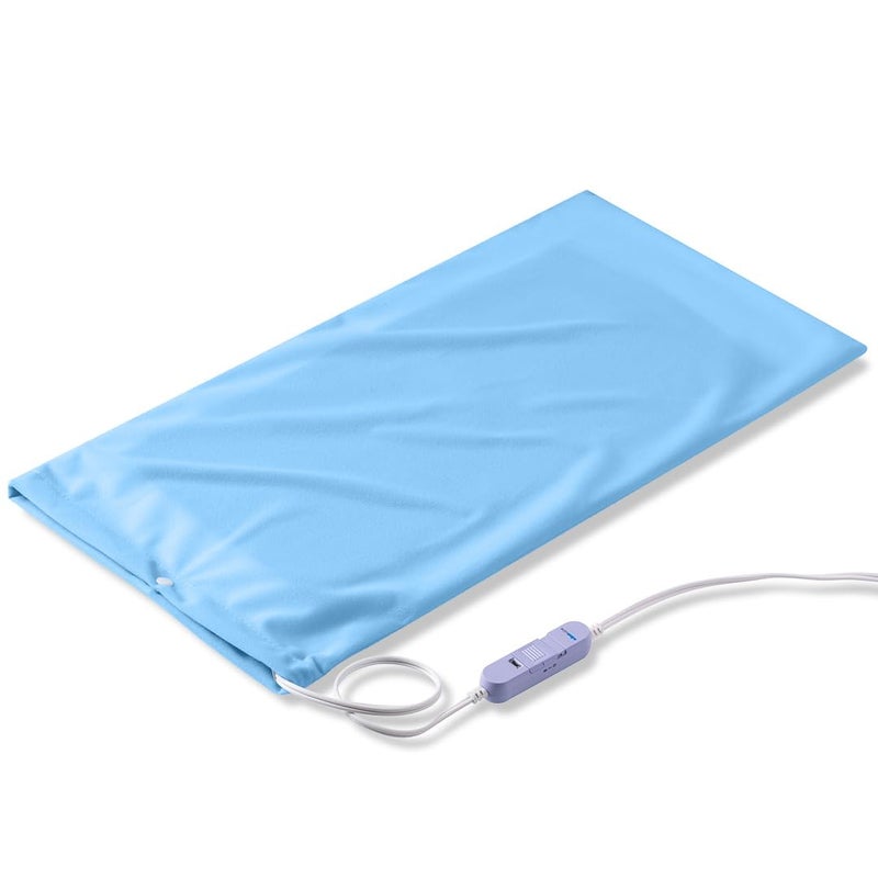 Boncare Large Heating Pad Without Auto Shut Off For Cramps And Back Pain Relief  High And Low Temperature Settings Classical Vinyl Hot Electric Heat Pad With Washable Cover Sky Blue (12""X 24""  1) - Image 1