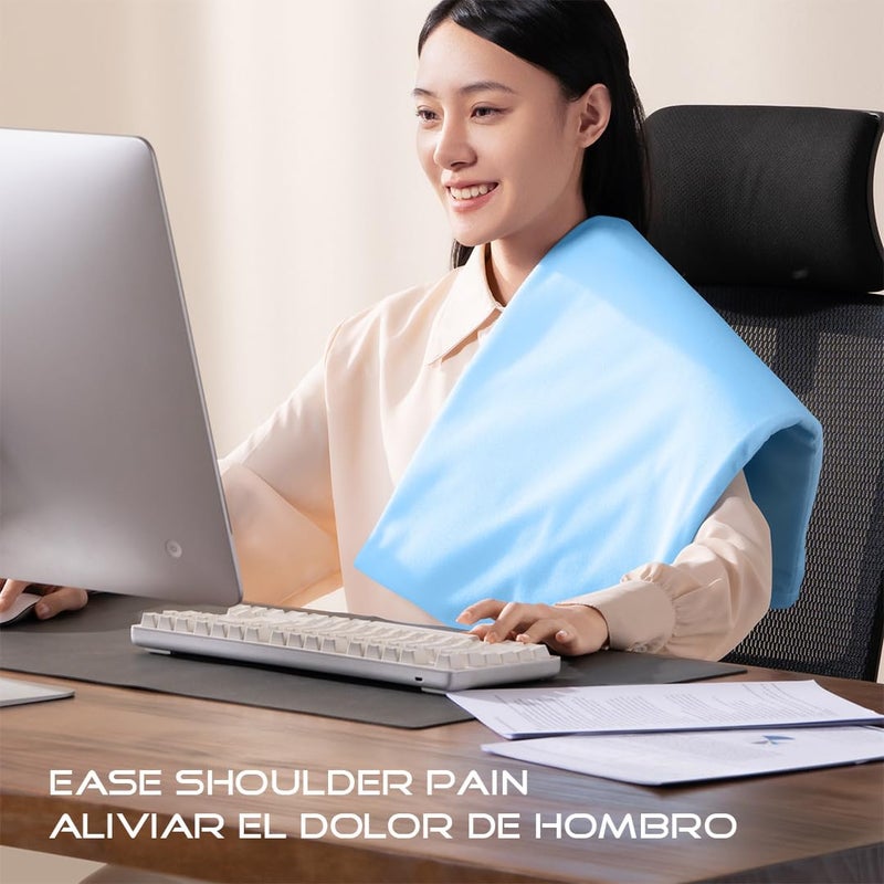 Boncare Large Heating Pad Without Auto Shut Off For Cramps And Back Pain Relief  High And Low Temperature Settings Classical Vinyl Hot Electric Heat Pad With Washable Cover Sky Blue (12""X 24""  1) - Image 4