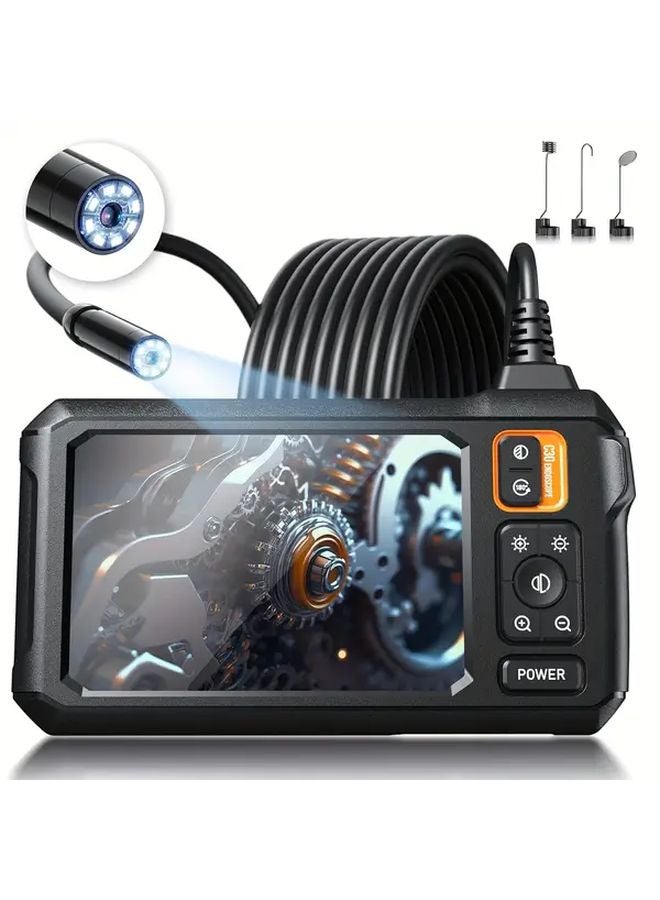 Orange 4.3 Inch IPS LCD Screen IP67 Waterproof Industrial Endoscope Camera 8mm Single Lens for Auto Repair Plumbing House Auxiliary - Image 2